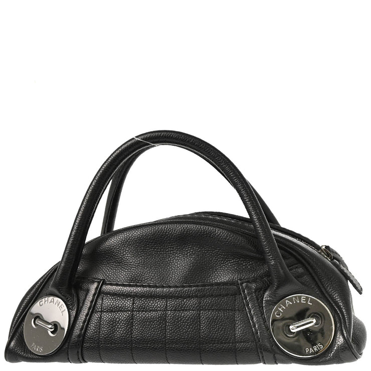 Chanel 2004-2005 Black Caviar Choco Bar Handbag