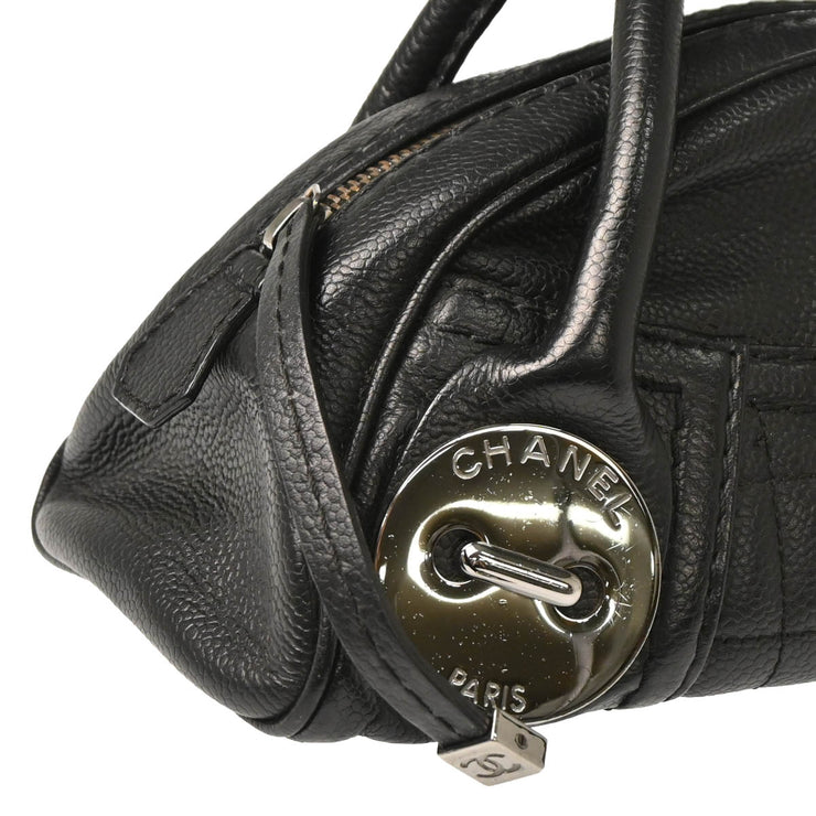 Chanel 2004-2005 Black Caviar Choco Bar Handbag