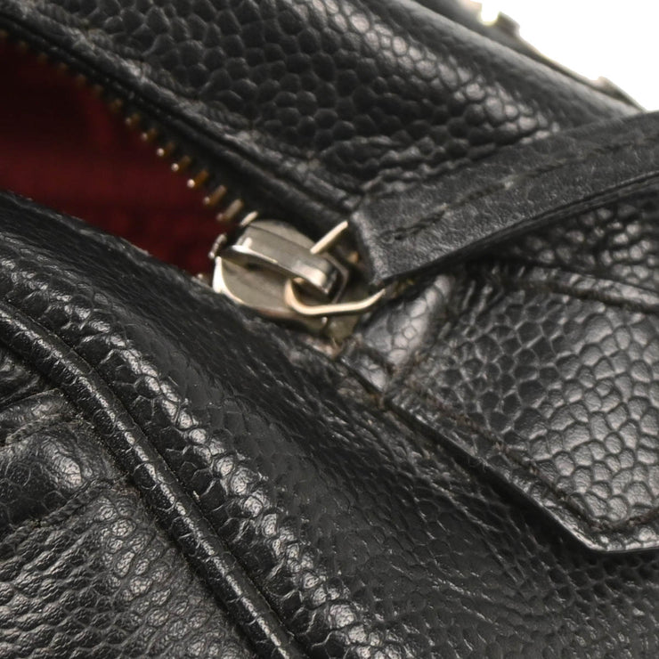 Chanel 2004-2005 Black Caviar Choco Bar Handbag