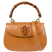 Gucci Brown Bamboo 2way Shoulder Handbag