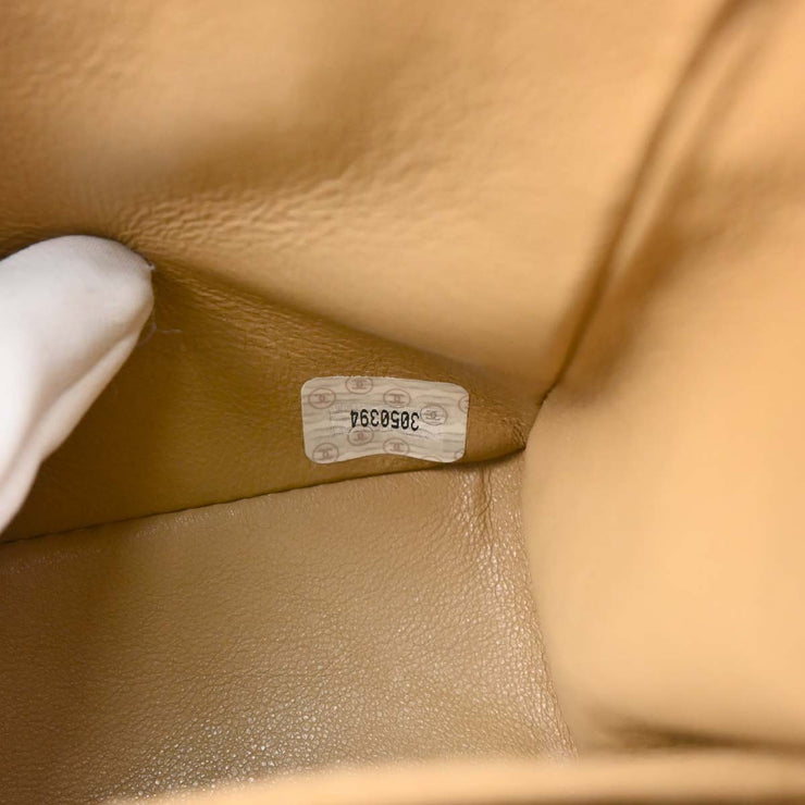 Chanel 1994-1996 Beige Lambskin Small Classic Double Flap Shoulder Bag