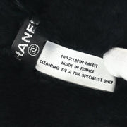 Chanel Fur Shawl Stole Black Small Good