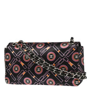 Chanel 2004-2005 Black Satin Lipstick Classic Single Flap Shoulder Bag