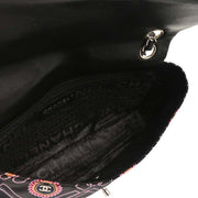 Chanel 2004-2005 Black Satin Lipstick Classic Single Flap Shoulder Bag