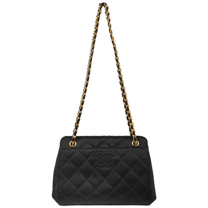 Chanel 1996-1997 Black Satin Handbag