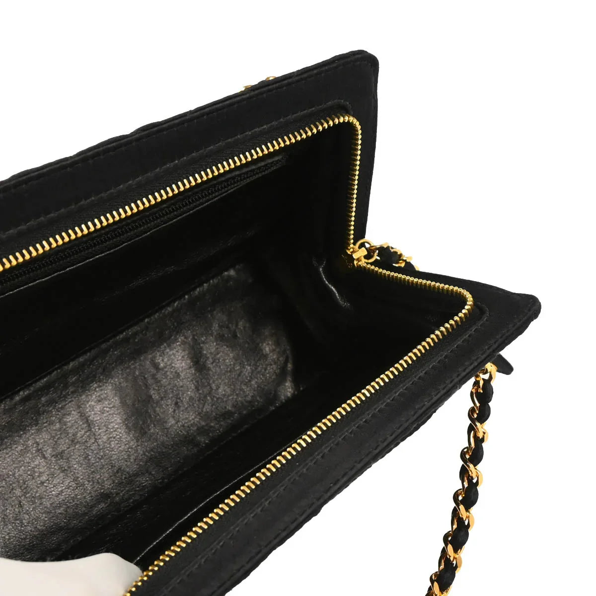 Chanel 1996-1997 Black Satin Handbag