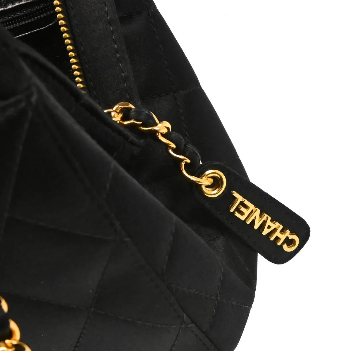 Chanel 1996-1997 Black Satin Handbag