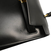 Hermes 1996 Black Box Calf Kelly 28 Sellier 2way Shoulder Handbag