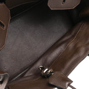 Hermes 2005 Chocolat Taurillon Clemence Shoulder Birkin Handbag