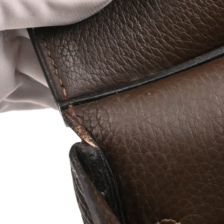 Hermes 2005 Chocolat Taurillon Clemence Shoulder Birkin Handbag