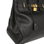 Hermes 1998 Black Ardennes Haut a Courroies 40 Handbag