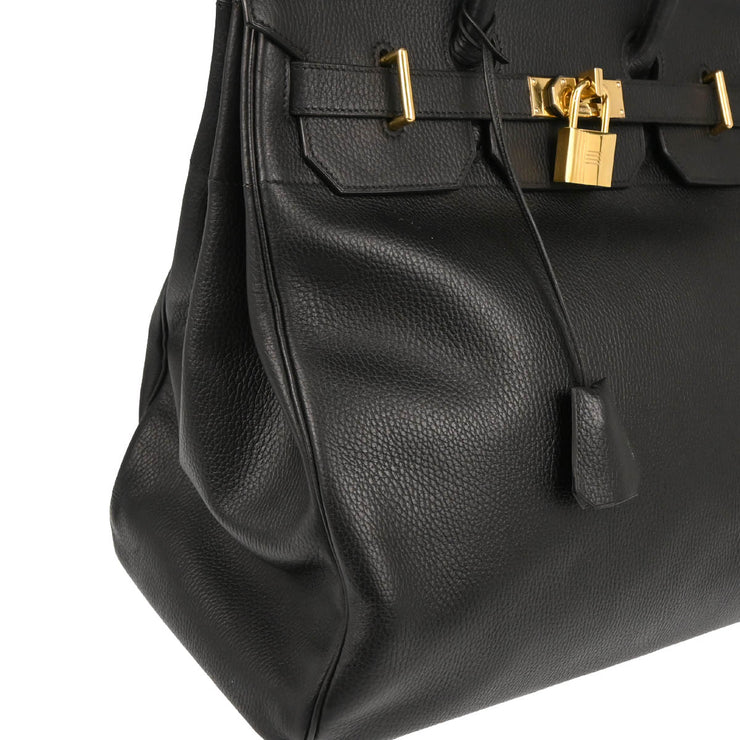Hermes 1998 Black Ardennes Haut a Courroies 40 Handbag