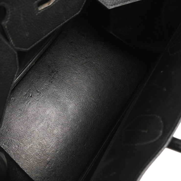 Hermes 1998 Black Ardennes Haut a Courroies 40 Handbag