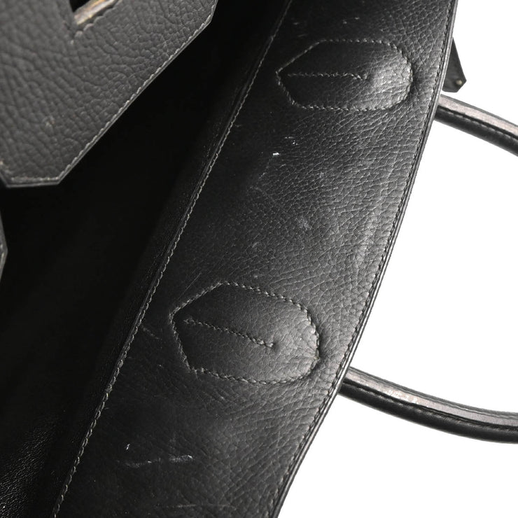 Hermes 1998 Black Ardennes Haut a Courroies 40 Handbag