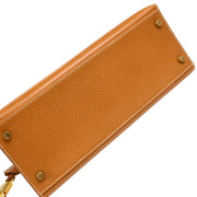 Hermes 1994 Gold Ardennes Kelly 28 Sellier 2way Shoulder Handbag