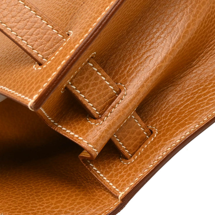 Hermes 1994 Gold Ardennes Kelly 28 Sellier 2way Shoulder Handbag