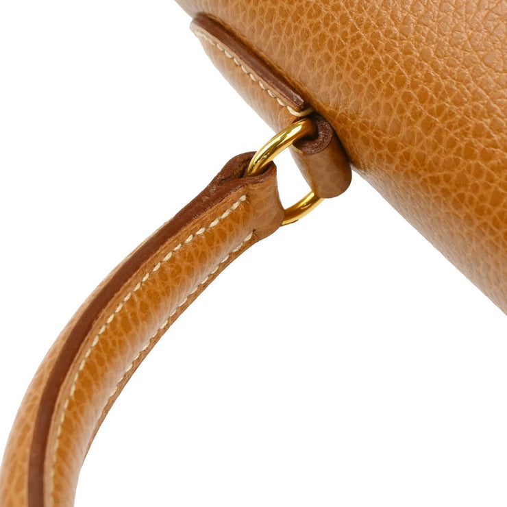 Hermes 1994 Gold Ardennes Kelly 28 Sellier 2way Shoulder Handbag