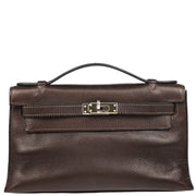 Hermes 2005 Ebene Evergrain Kelly Pochette Handbag