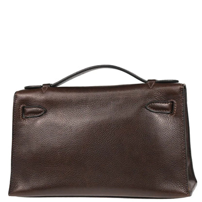 Hermes 2005 Ebene Evergrain Kelly Pochette Handbag
