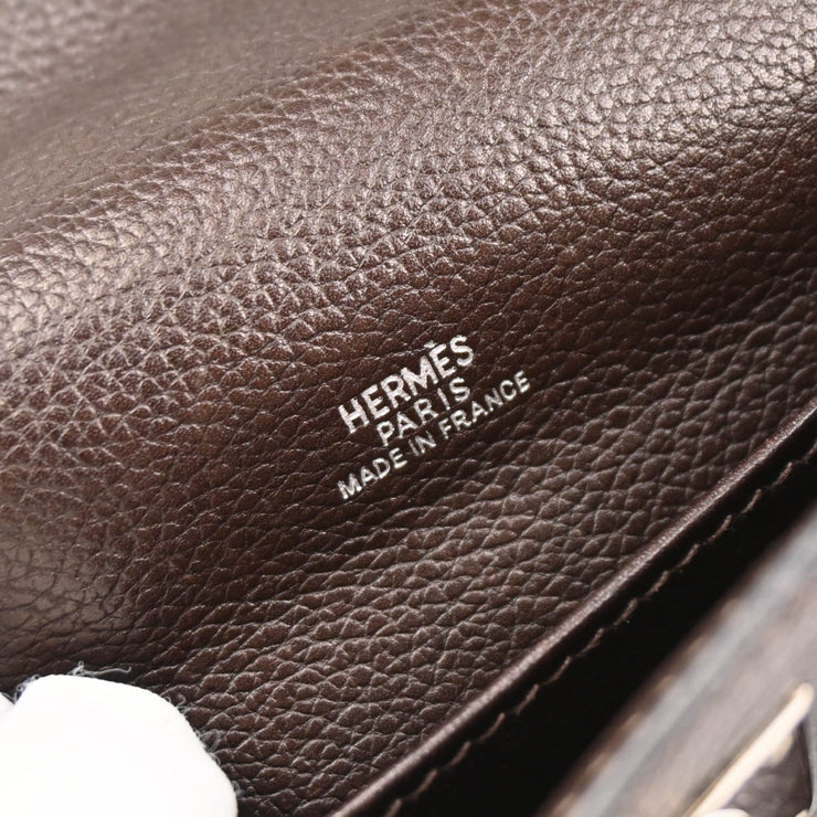 Hermes 2005 Ebene Evergrain Kelly Pochette Handbag