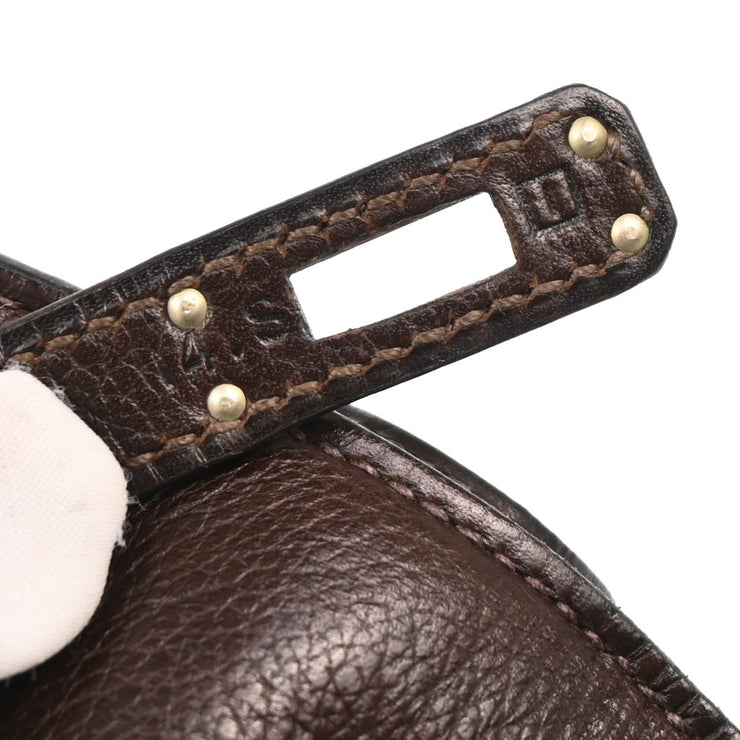 Hermes 2005 Ebene Evergrain Kelly Pochette Handbag