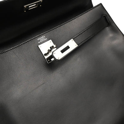 Hermes Black Box Calf Kelly 32 Retourne 2way Shoulder Handbag