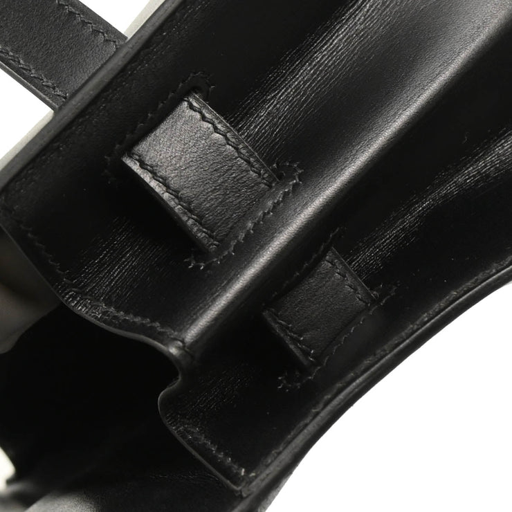 Hermes 1998 Black Box Calf Kelly 32 Sellier Handbag