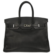 Hermes 2006 Black Evercalf Birkin 35 Handbag