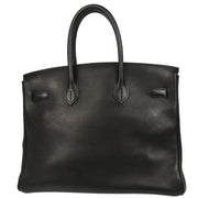 Hermes 2006 Black Evercalf Birkin 35 Handbag