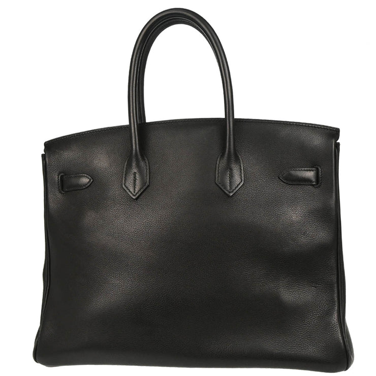 Hermes 2006 Black Evercalf Birkin 35 Handbag
