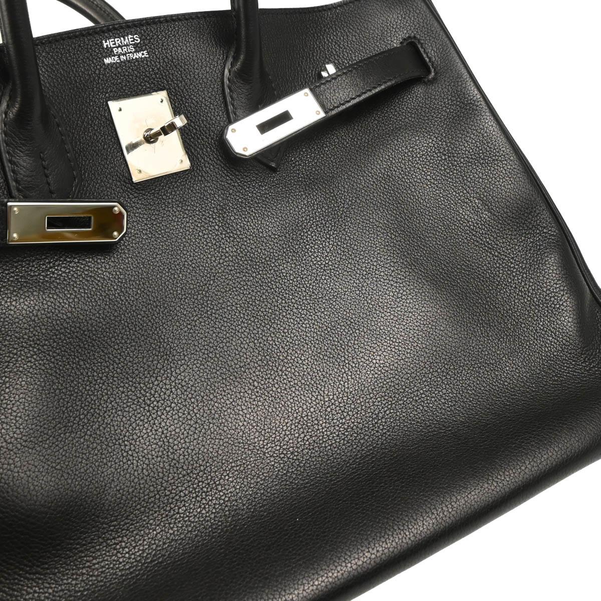 Hermes Black Evercalf Birkin 35 Handbag