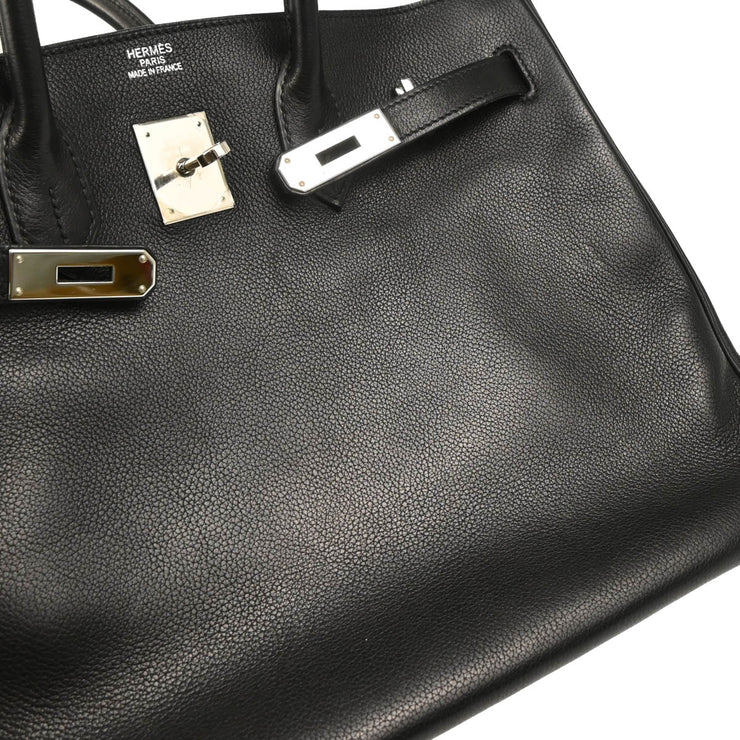 Hermes 2006 Black Evercalf Birkin 35 Handbag