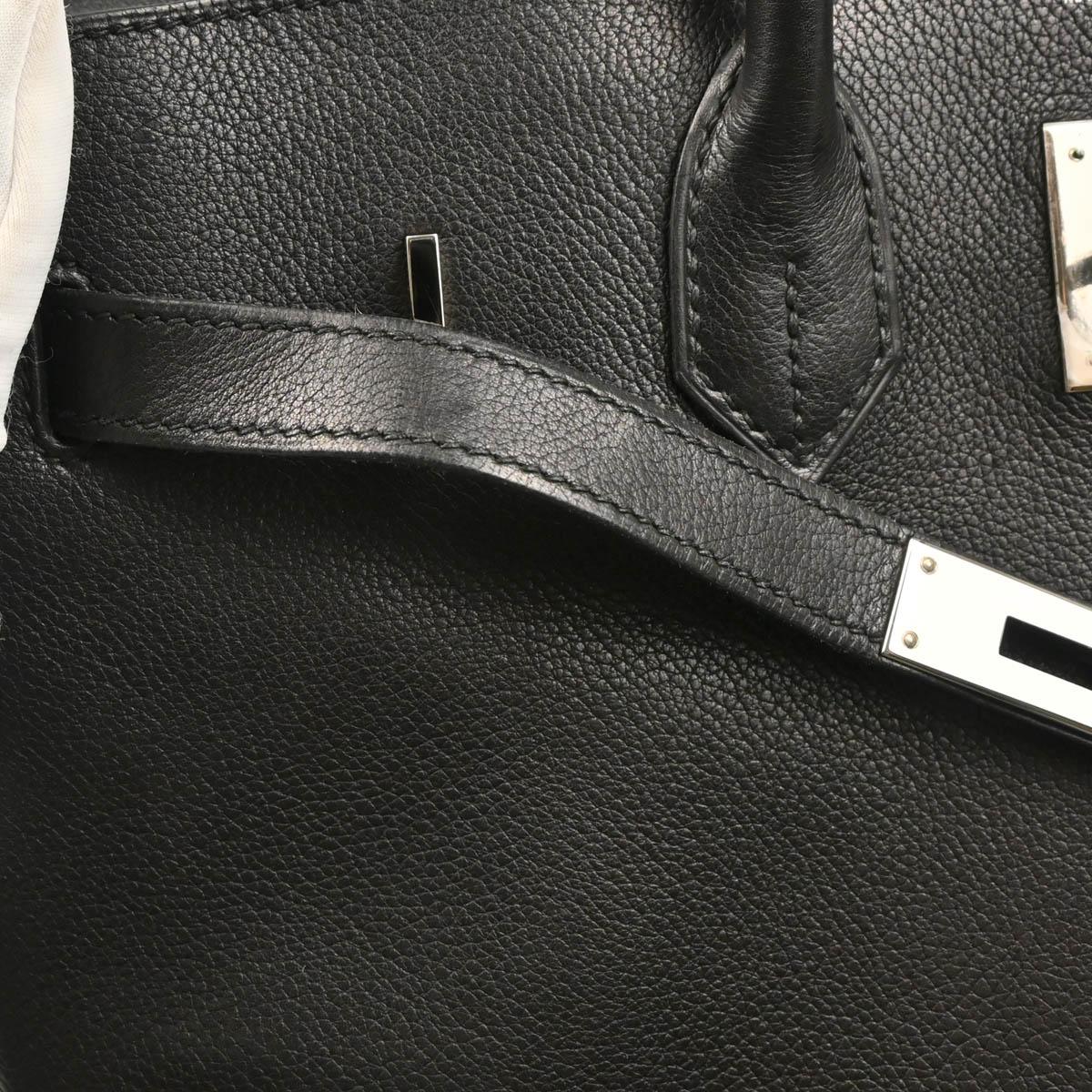 Hermes Black Evercalf Birkin 35 Handbag