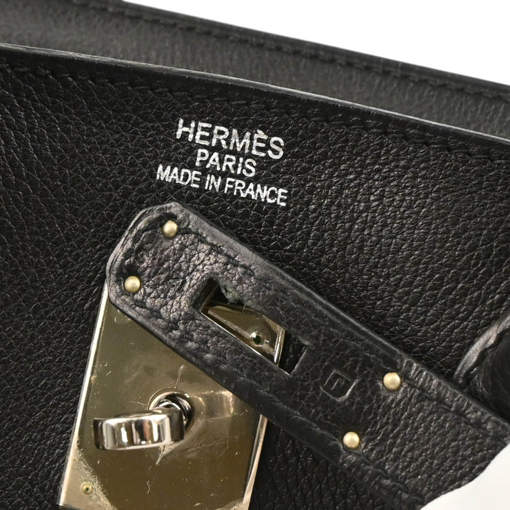 Hermes 2006 Black Evercalf Birkin 35 Handbag