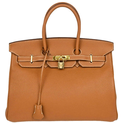 Hermes Gold Togo Birkin 35 Handbag