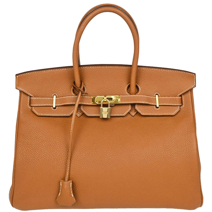 Hermes 2005 Gold Togo Birkin 35 Handbag