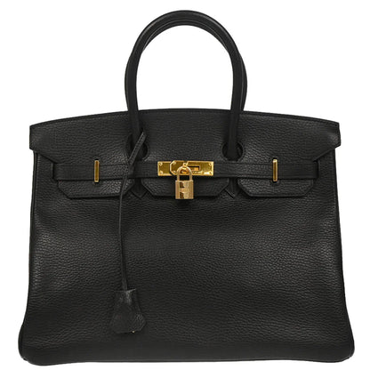 Hermes Black Ardennes Birkin 35 Handbag