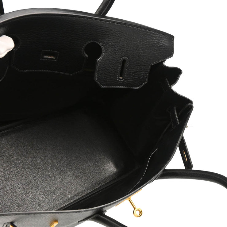 Hermes 2002 Black Ardennes Birkin 35 Handbag