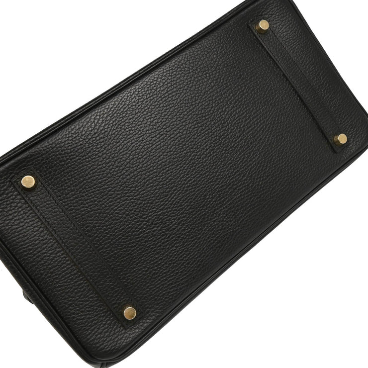 Hermes 2002 Black Ardennes Birkin 35 Handbag