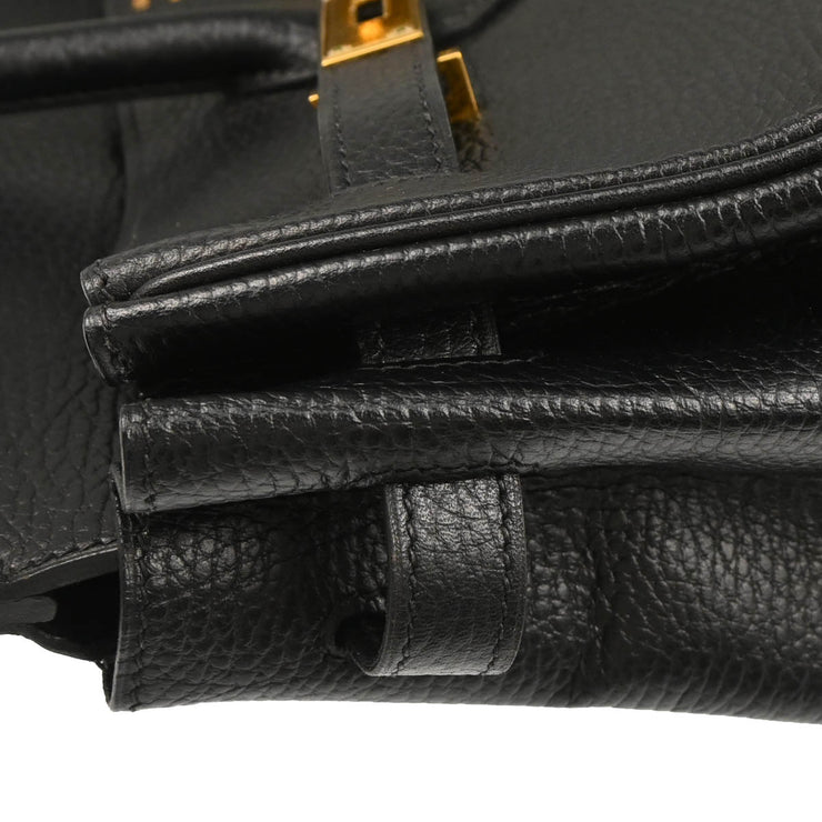 Hermes 2002 Black Ardennes Birkin 35 Handbag