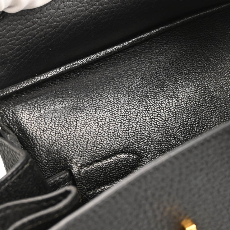 Hermes 2002 Black Ardennes Birkin 35 Handbag
