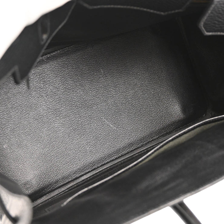 Hermes 2002 Black Ardennes Birkin 35 Handbag