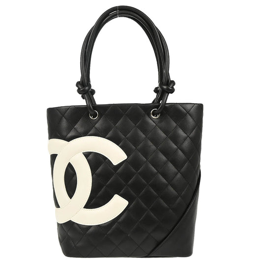 Chanel Black Calfskin Cambon Ligne Tote Handbag