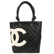 Chanel 2006-2008 Black Calfskin Cambon Ligne Tote Handbag