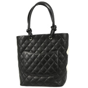Chanel 2006-2008 Black Calfskin Cambon Ligne Tote Handbag