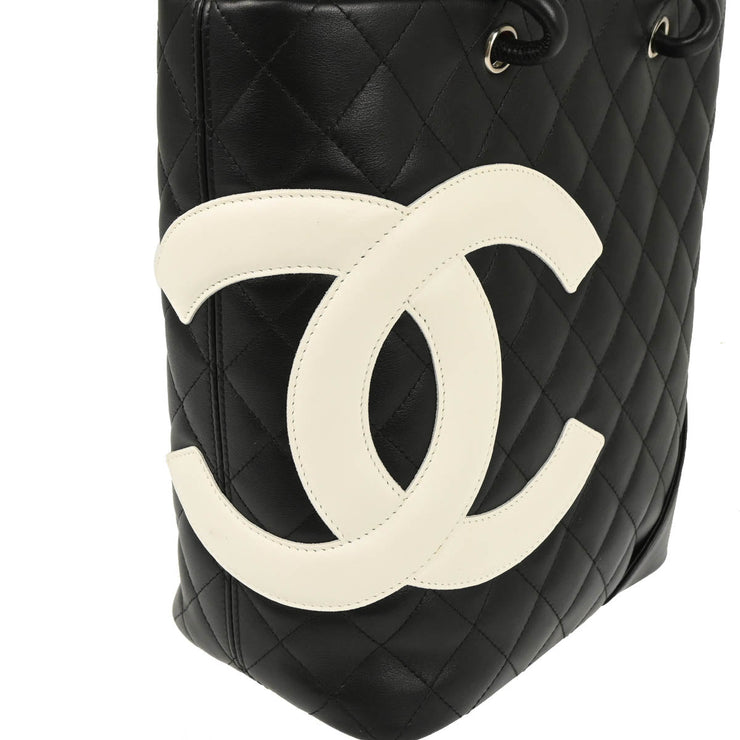 Chanel 2006-2008 Black Calfskin Cambon Ligne Tote Handbag