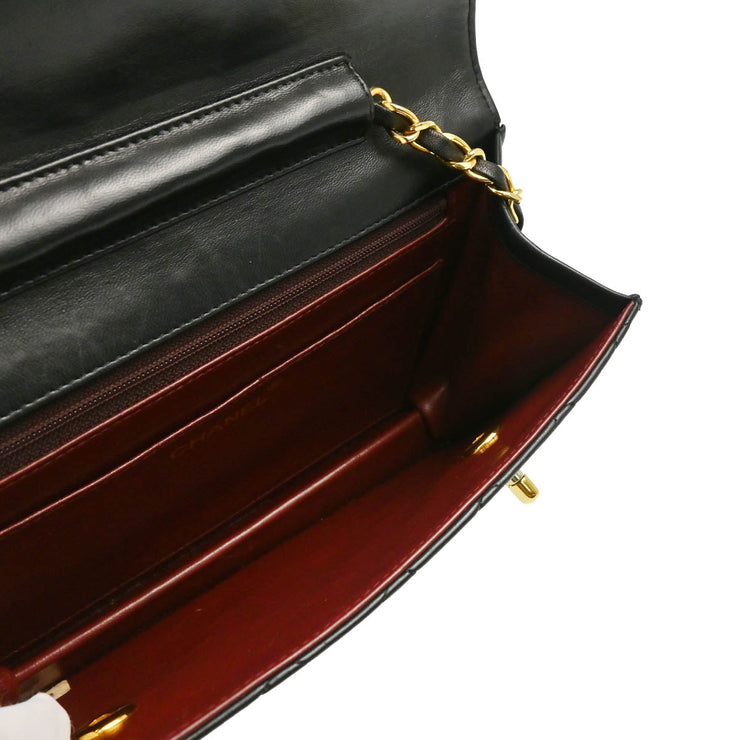 Chanel 1989-1991 Black Lambskin 2way Shoulder Handbag