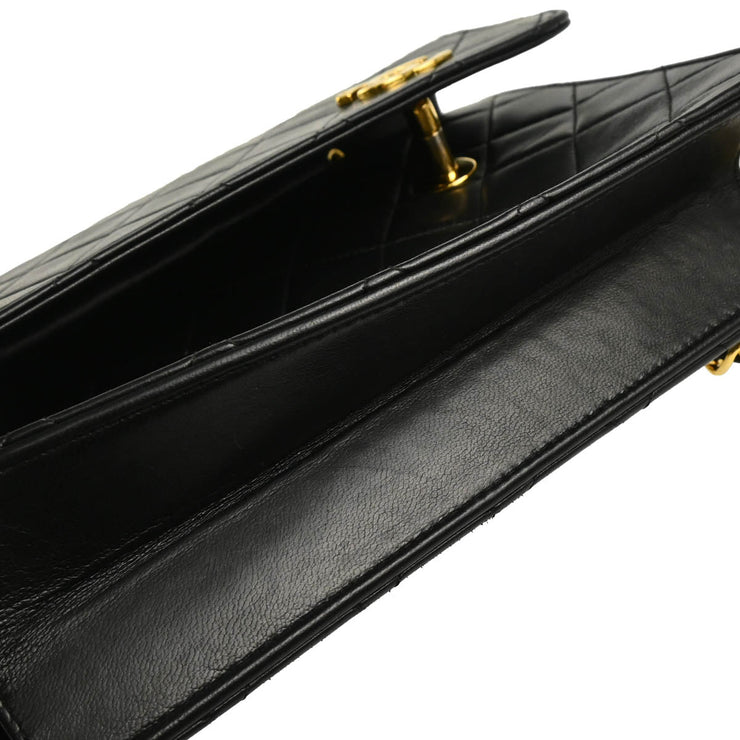 Chanel 1989-1991 Black Lambskin 2way Shoulder Handbag