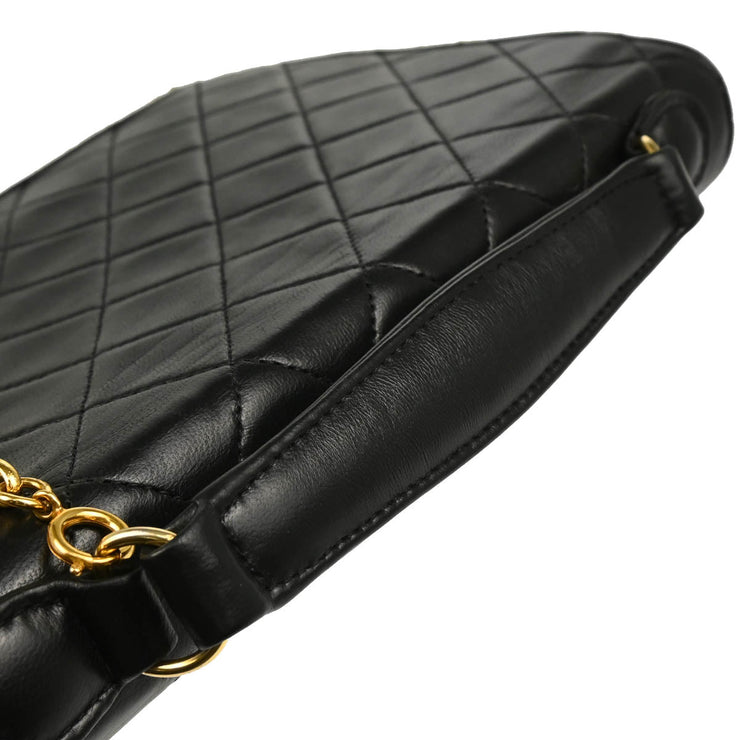 Chanel 1989-1991 Black Lambskin 2way Shoulder Handbag