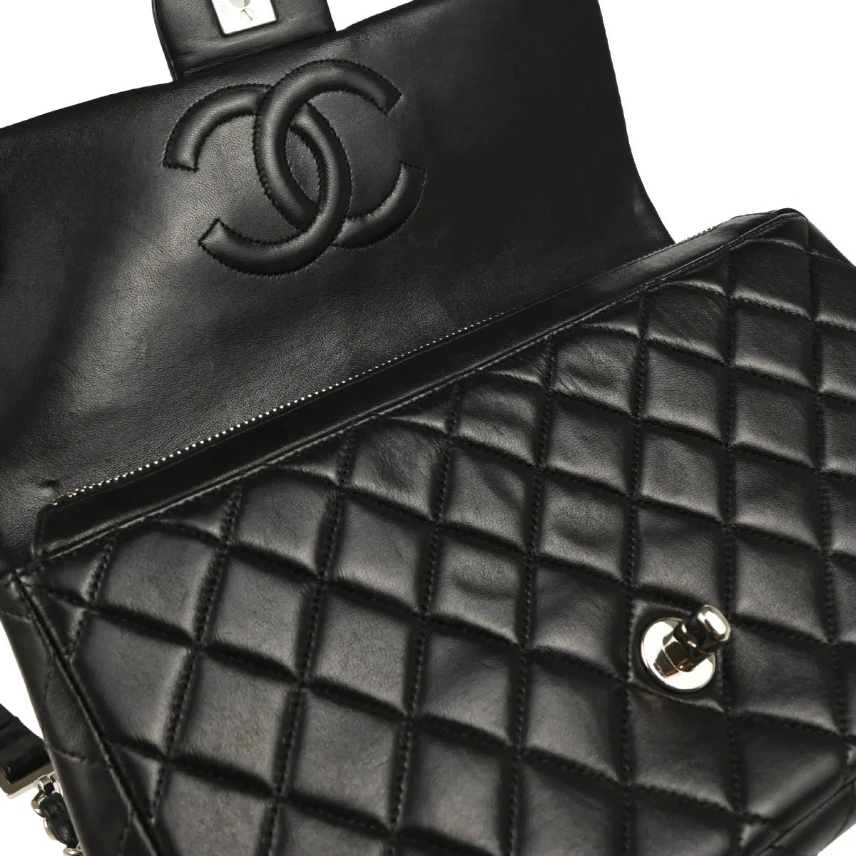 Chanel 1996-1997 Black Lambskin Backpack